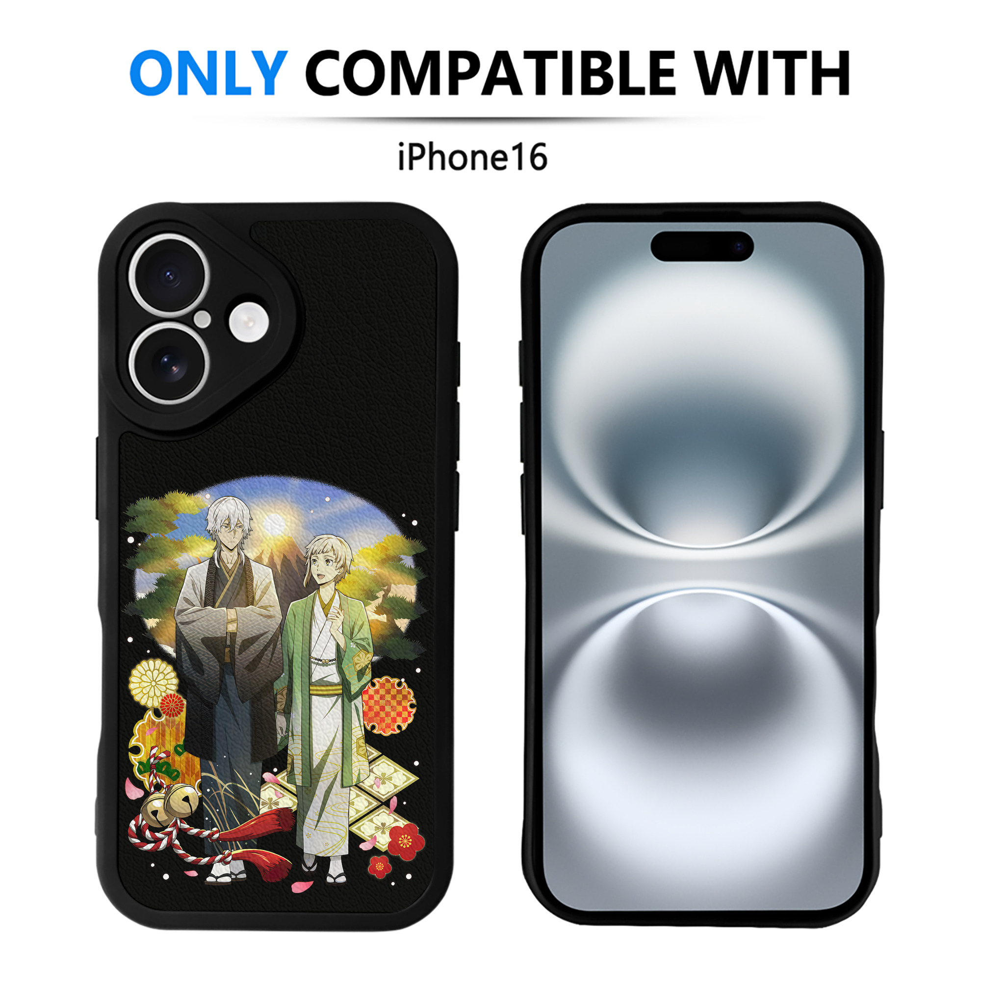 （画像用） 文豪ストレイドッグス Bungo Stray Dogs 【iPhone 16シリーズ対応】シリコンスマホケース（レザー調） 材質：シリコン